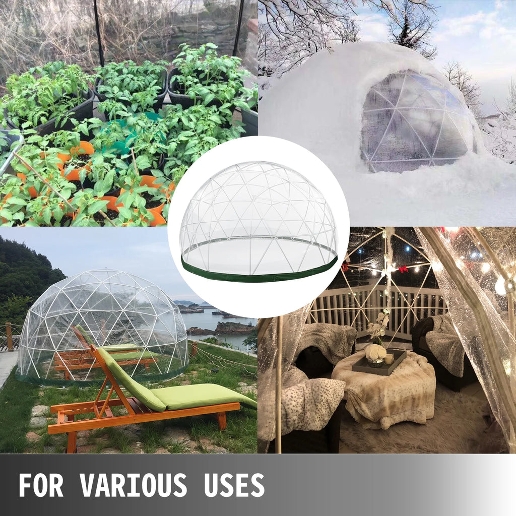 9.5ft PVC Geodesic Dome Bubble Tent with Door and Windows P985878