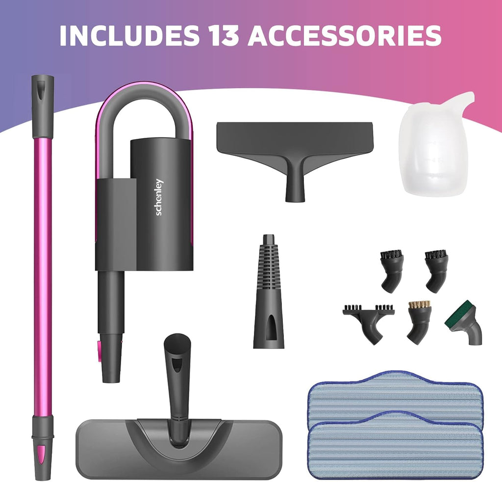 Steam Mop Cleaner with Detachable Handheld Steamer, 7-in-1 Accessories, Washable Microfiber Pads I53713