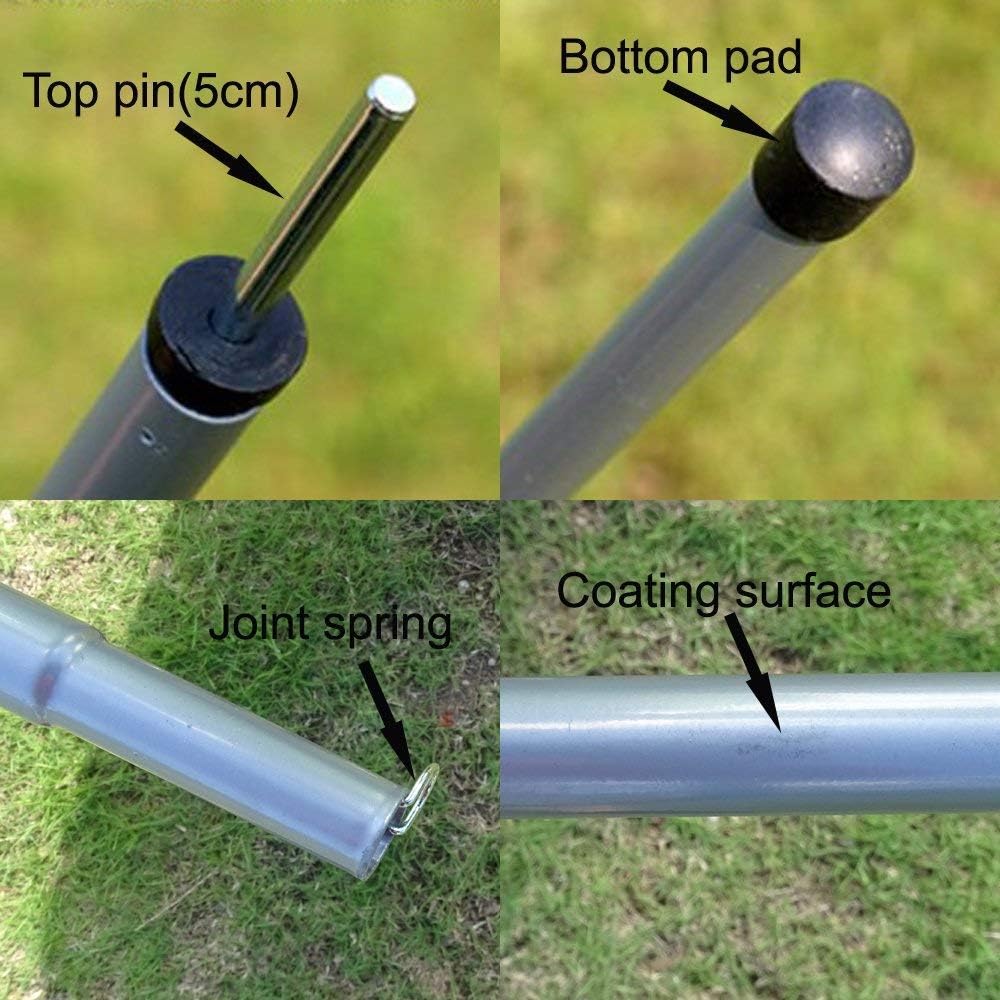 Adjustable 4 Section Steel Tent Tarp Poles I98006