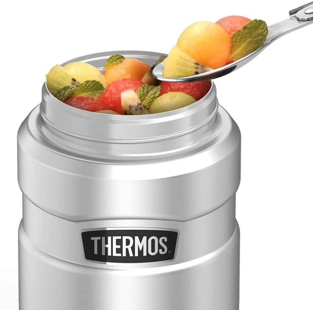 Stainless Steel Food Jar with Folding Spoon, 16oz G919445
