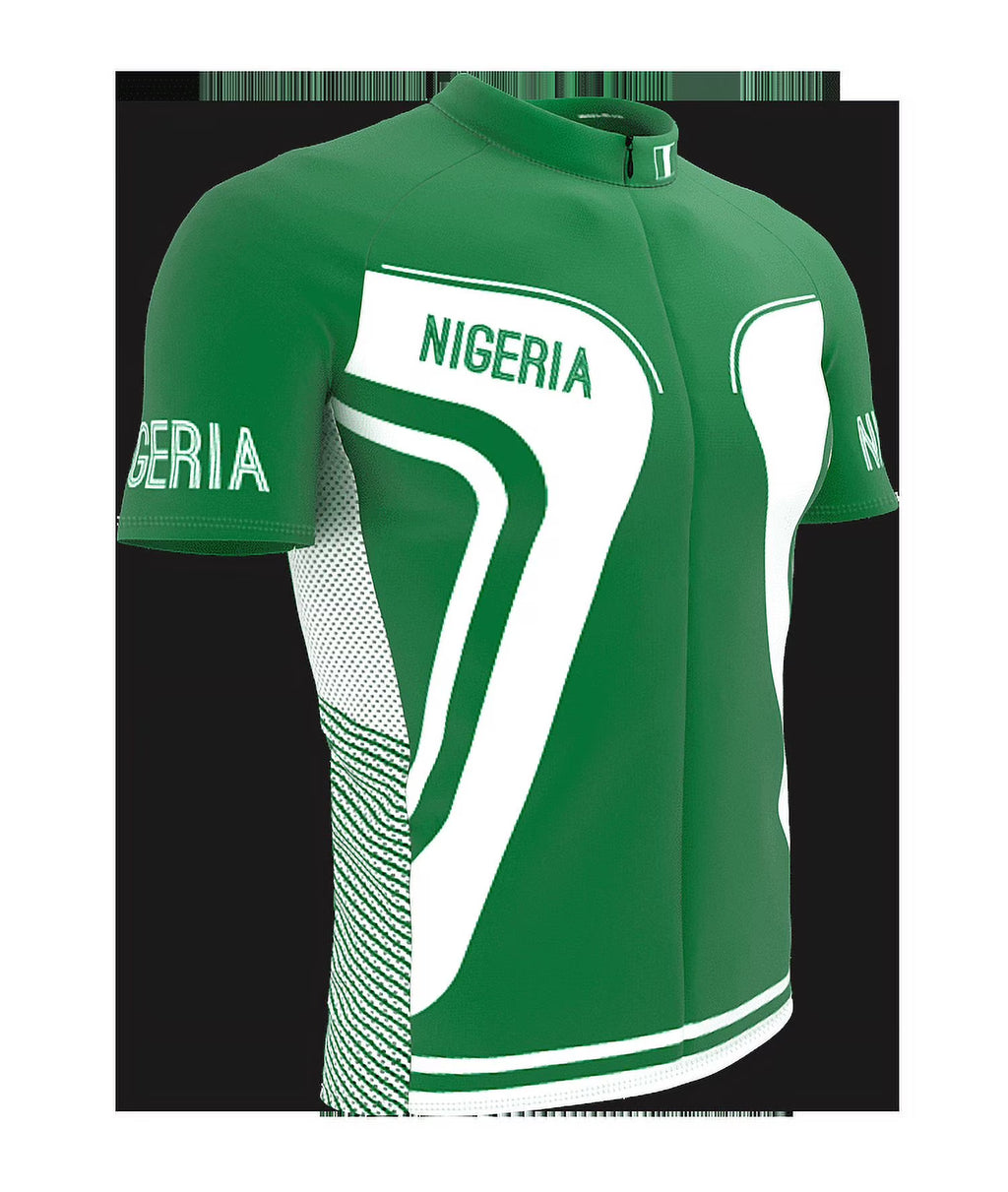 Nigeria Full Zipper Bike Short Sleeve Cycling Jersey for Men - Size XS K944511
