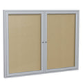 2 Door Enclosed Vinyl Bulletin Board Satin Frame Caramel C64700