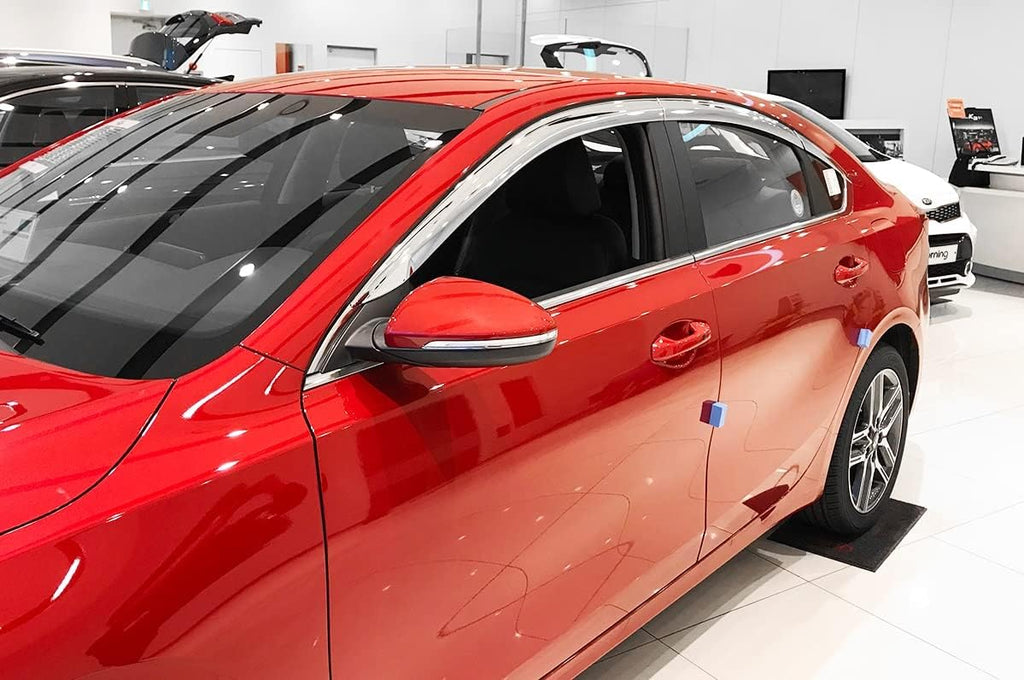 Chrome Finish Tape-On Style Rain Guards for Kia Forte Sedan 2019-2022 (6PCs) P698115