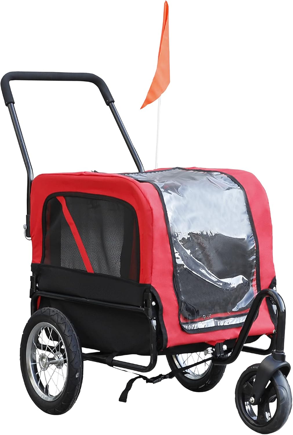 Blue 2-in-1 Dog Bike Trailer Pet Stroller Cart X56896