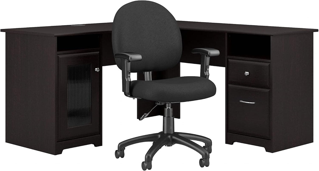 60W L Desk with Chair, Heather Gray K827712