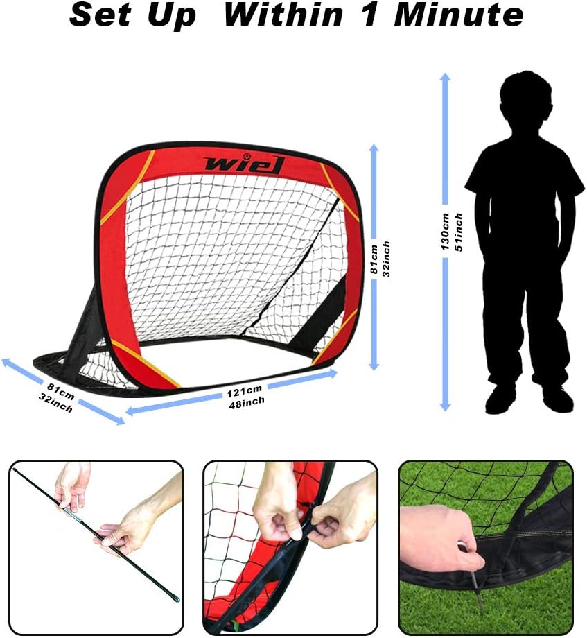 Red/Black Pop Up Soccer Goal Set with Carry Bag G72261