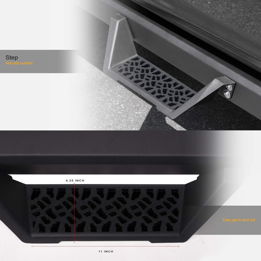 Matte Black Modular Drop Step Side Nerf Bars Rail Running Boards O1506