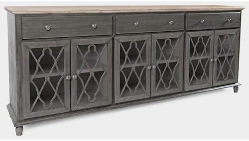 Grey Six Door Accent Cabinet E38706