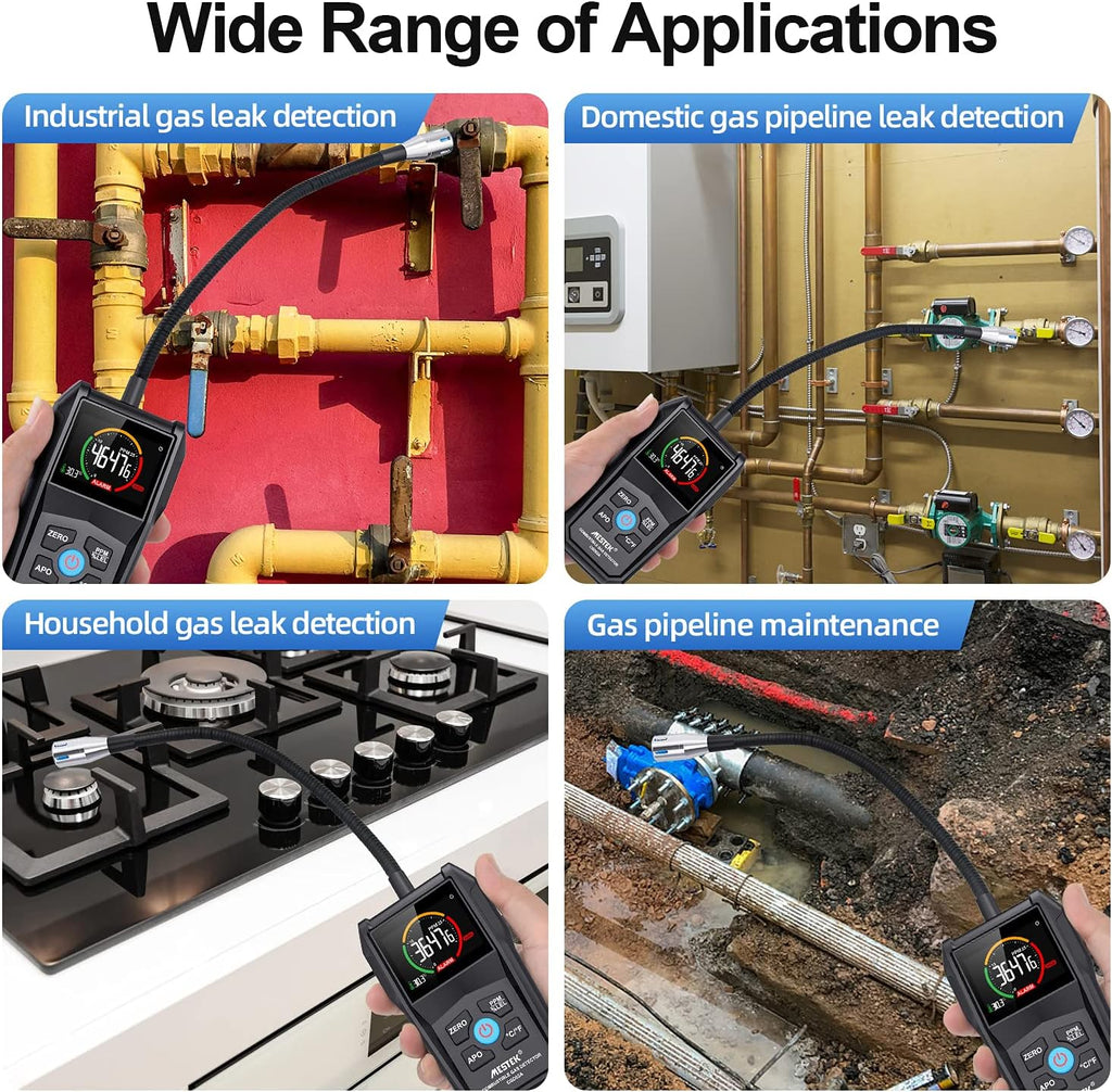 Gas Leak Detector with Alarm and Color LCD Display 0-50000PPM Pack of 2 I3308