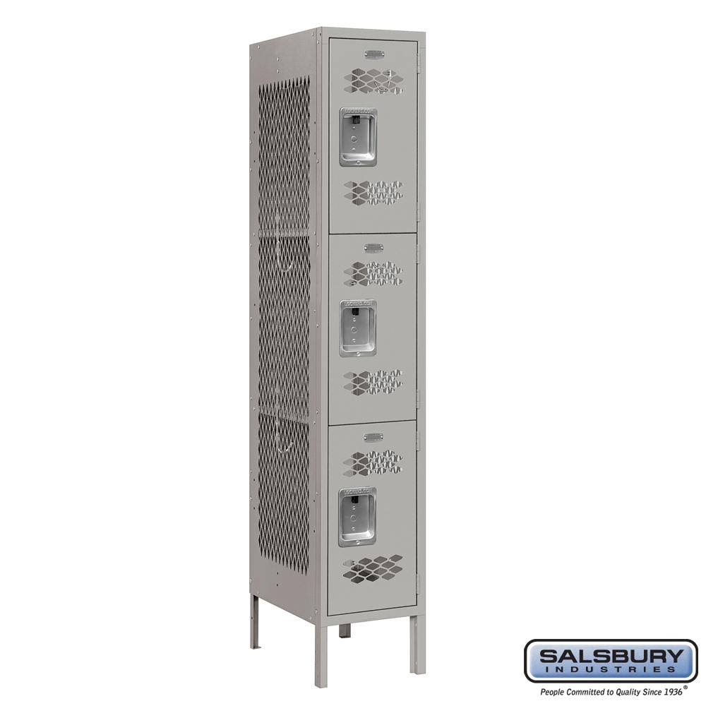 Triple Tier Vented Metal Locker E413