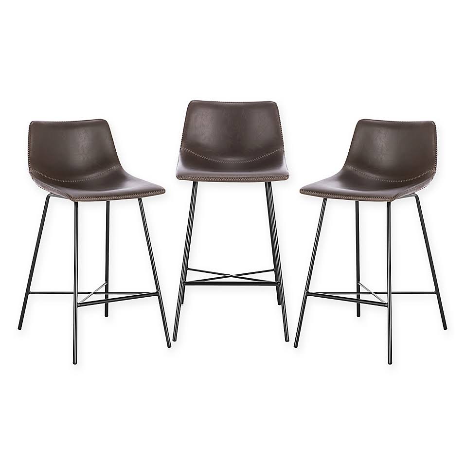Brown Counter Stools (Set of 3) Q998