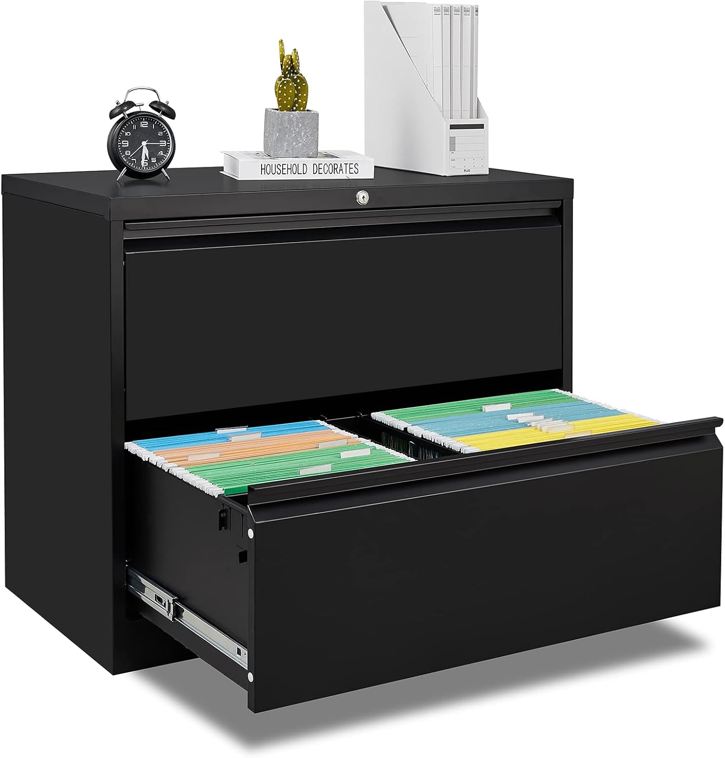 White 2 Drawer Metal File Cabinet V457515