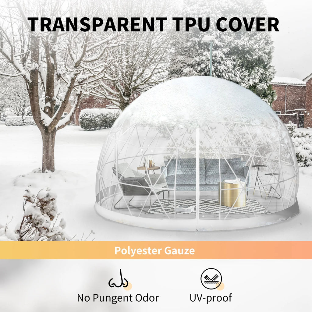 9.5ft PVC Geodesic Dome Bubble Tent with Door and Windows P985878