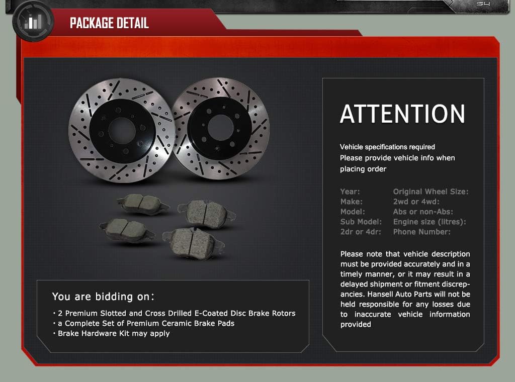 Front ECoat Drill&Slot Brake Rotors Pad Fit 08-13 Infiniti G37 w/Akebono Caliper F144903