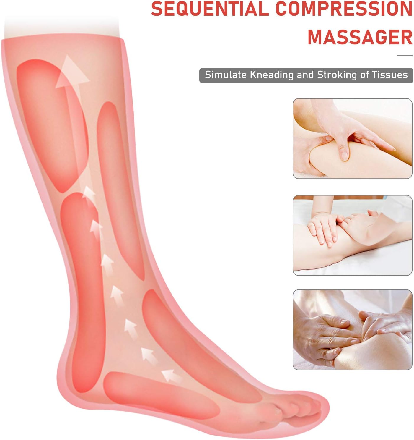 Foot and Leg Massager with Heat, Air Leg Compression Massager, 6 Modes 3 Intensities H9004