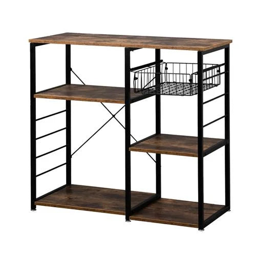 Rustic Brown Bakers Rack Microwave Oven Stand K3871