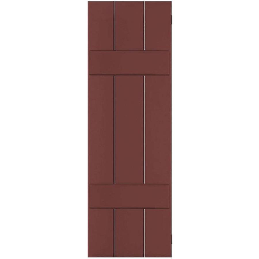Cottage Red Real Wood Cedar Board-n-Batten Shutters (Per Pair) N752772