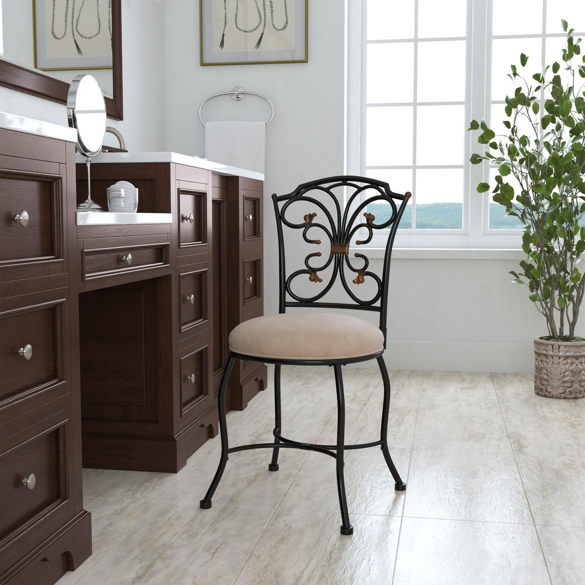 Metal Vanity Stool B149291