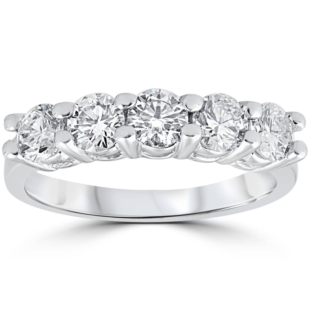 14k White Gold Five Stone Diamond Ring I14830