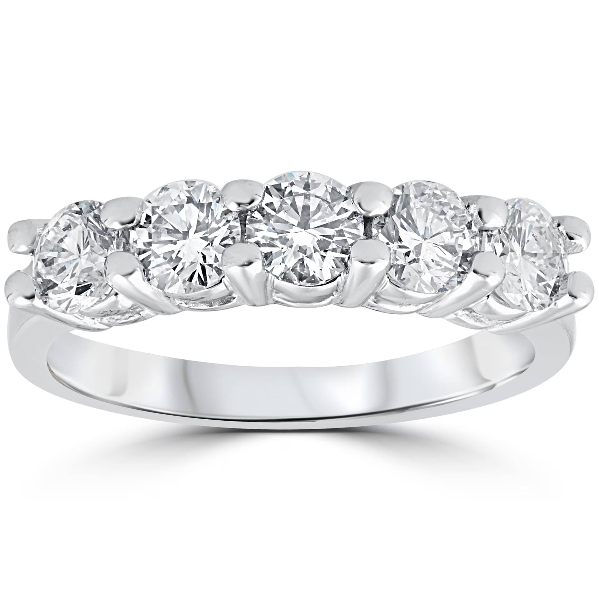 14k White Gold Five Stone Diamond Ring I14830
