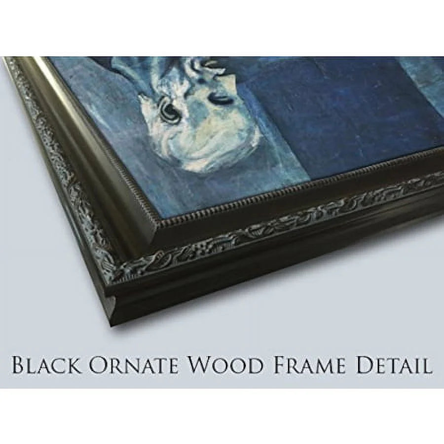 32x13 Black Ornate Wood Framed Museum Art Print C350