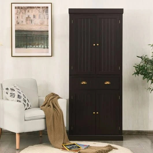 Freestanding Kitchen Cabinet with Adjustable Shelves W91407