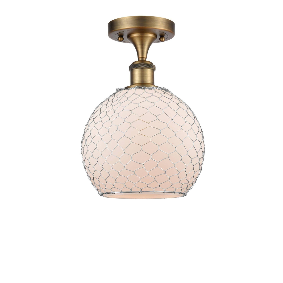 Farmhouse Chicken Wire 1 Light Semi-Flush Mount P5213
