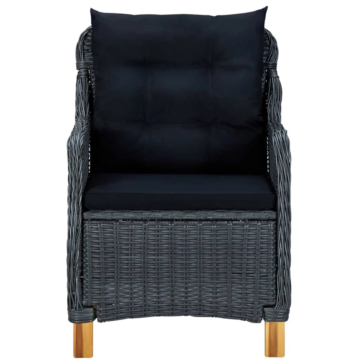 2 pcs Poly Rattan Dark Gray Patio Chairs with Cushions U160235
