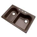 Mocha 33x22 L x 22x22 W Kitchen Sink, 3 Hole G17928