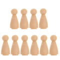 10 Pcs Unfinished Wooden Peg Dolls E33809