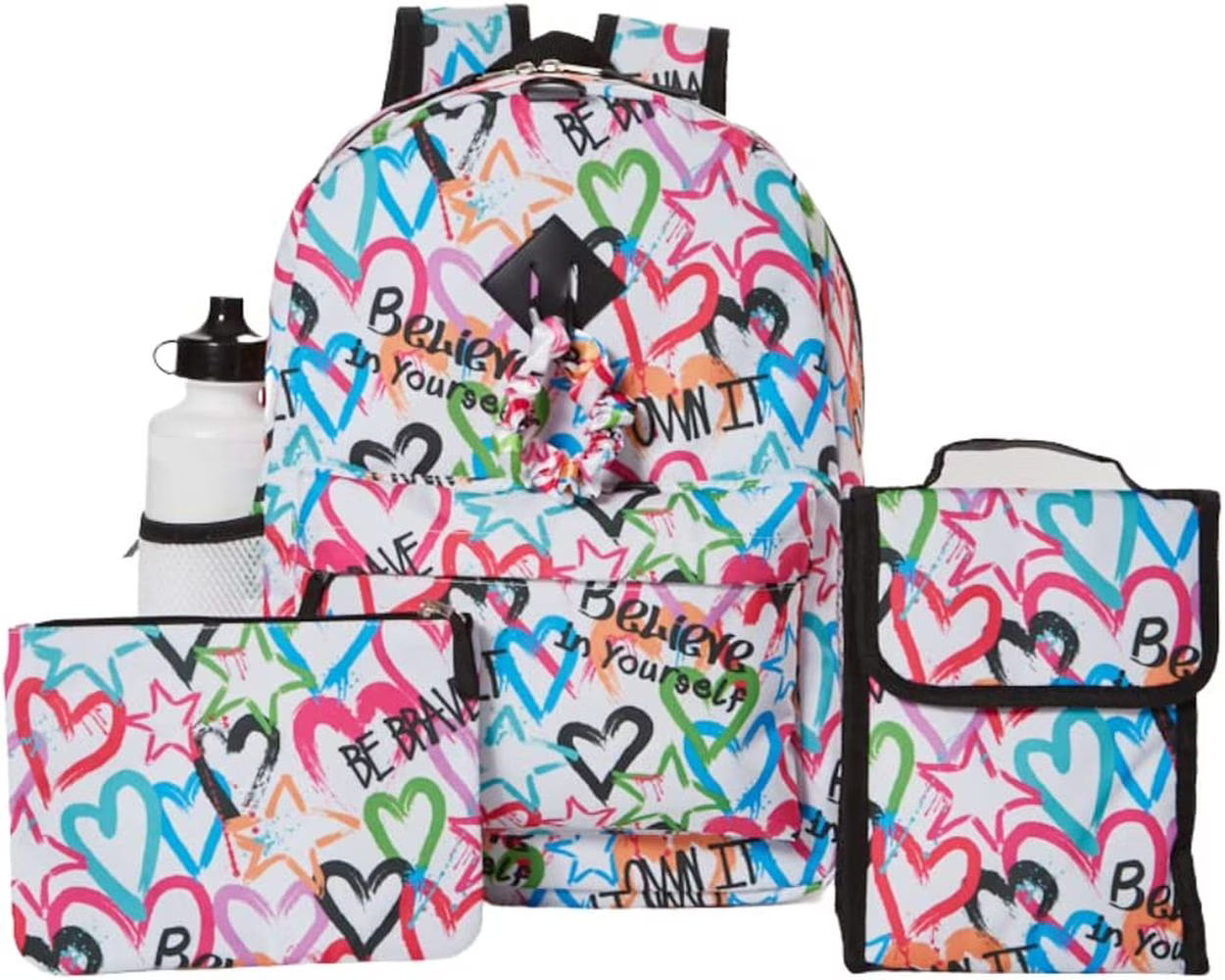 6 Piece Backpack Set with Lunch Box and Water Bottle P97854