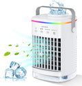 Portable Desktop Air Cooler Fan with 4 Wind Speed, LED Light, 2 Spray Humidify, 2-8H Timer, Pack of 2 E6357