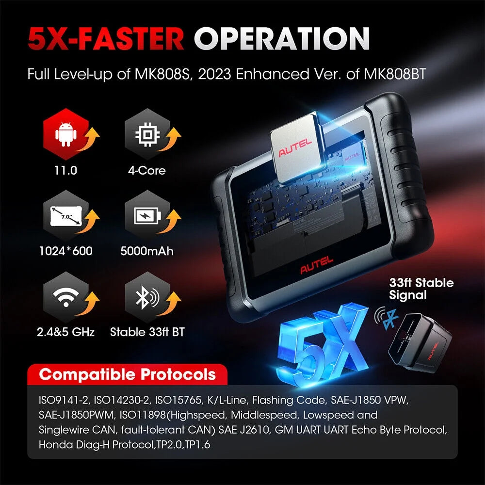 Autel Scanner MaxiCOM MK808K-BT Automotive Diagnostic Scan Tool Q862358