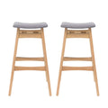 Dark Gray Fabric Backless Barstools, Set of 2 X561597
