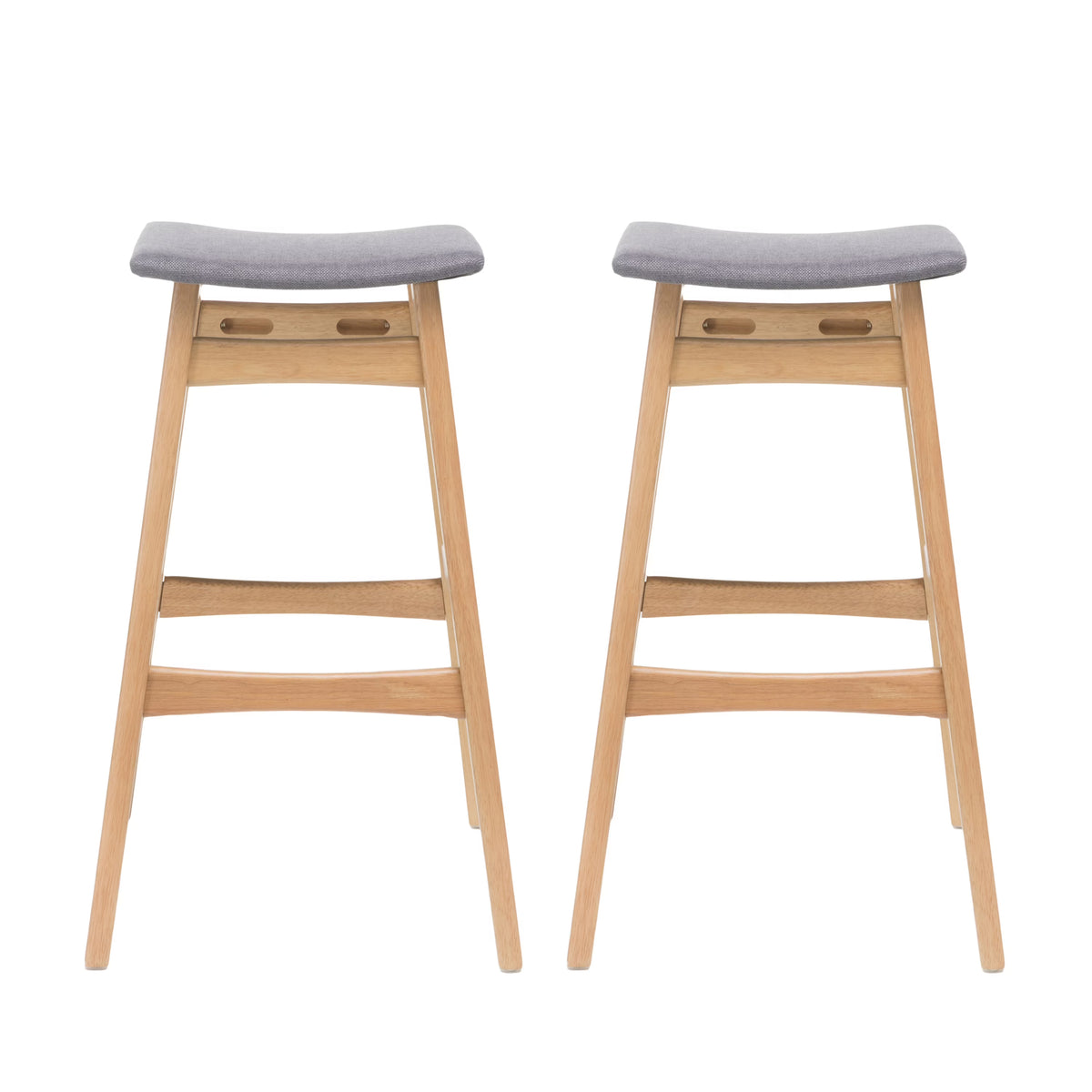 Dark Gray Fabric Backless Barstools, Set of 2 X561597