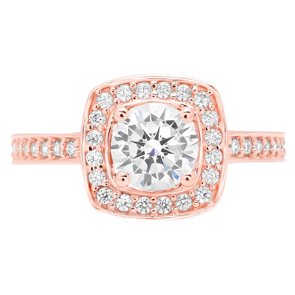 14K Rose Gold Diamond Engagement Ring size 5.5 K891
