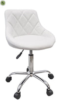 White Adjustable Rolling Stool J66915