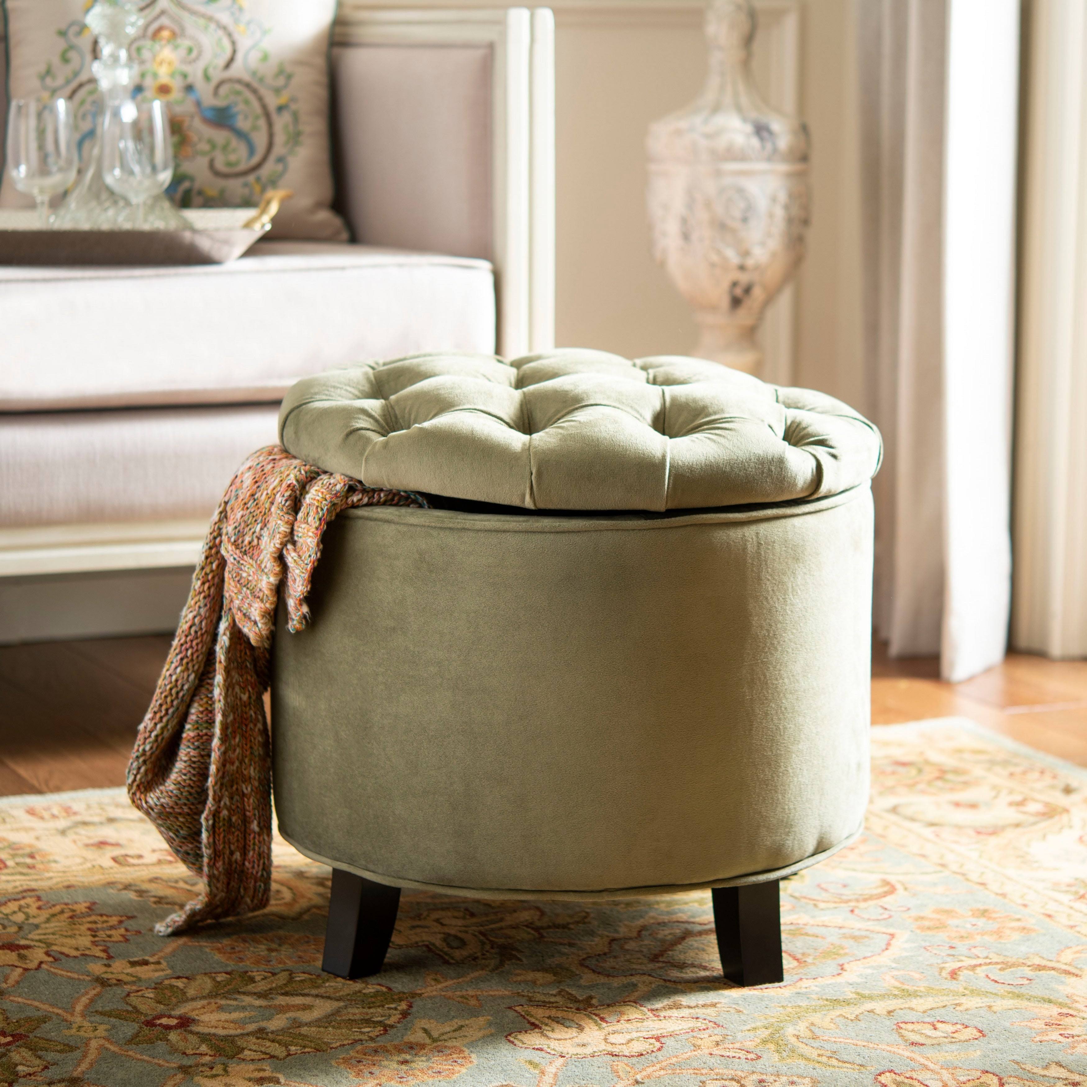 Spruce Tufted Storage Ottoman Y24827