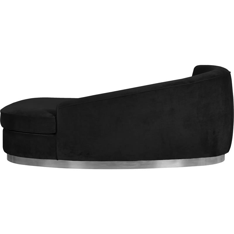 3-Piece Set with Accent Chair Chaise & Loveseat in Black and Chrome A82147