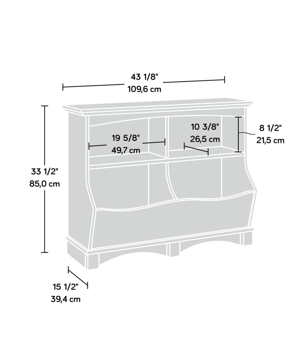 Curado Cherry Bin Bookcase C285831