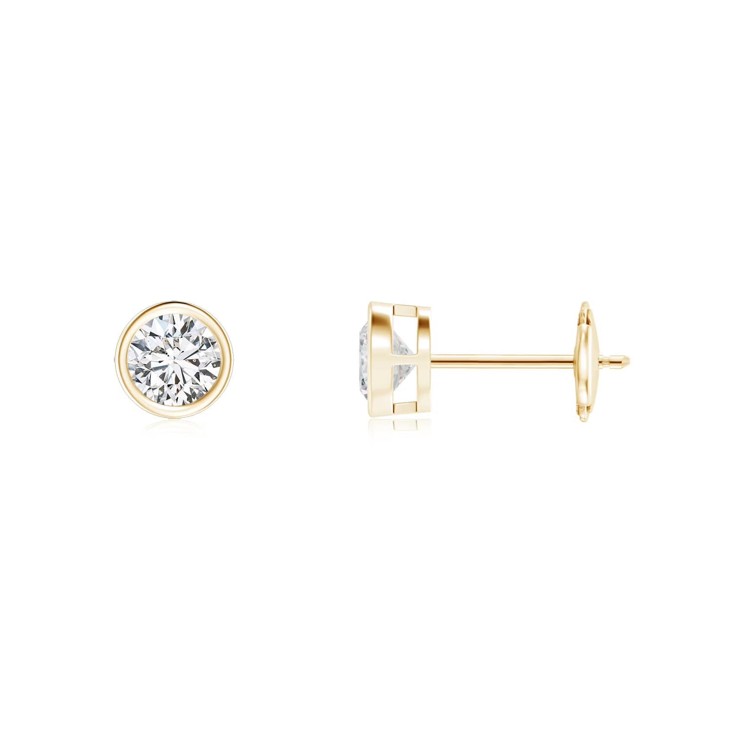 14K Yellow Gold Diamond Solitaire Stud Earrings V406283