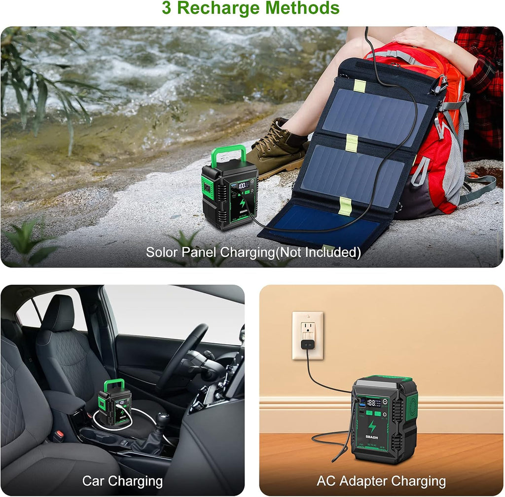 Portable Power Station 110V 80W AC Outlet Lithium Battery L4672
