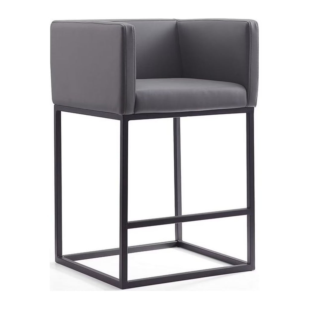 Faux Leather Counter Stool in Gray D826349