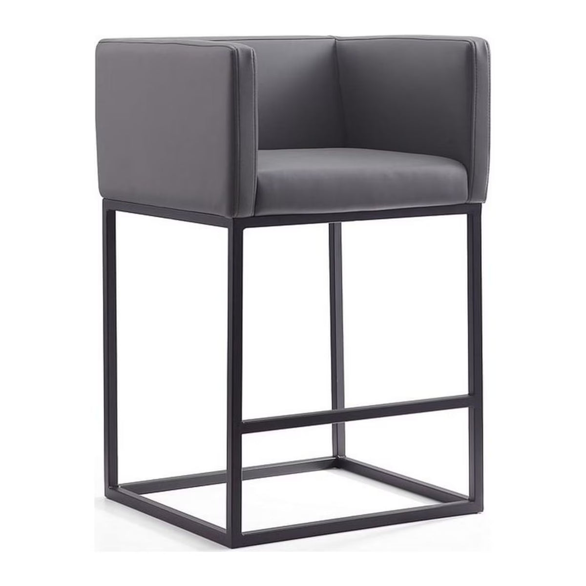 Faux Leather Counter Stool in Gray D826349
